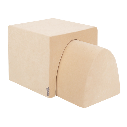 KiddyMoon Aire De Jeux En Mousse Modulable Pour Enfants Avec Housses Amovibles Résistantes Et Matériaux Doux Favorisant Imagination Et Créativité, beige sableux, Multi-Taille