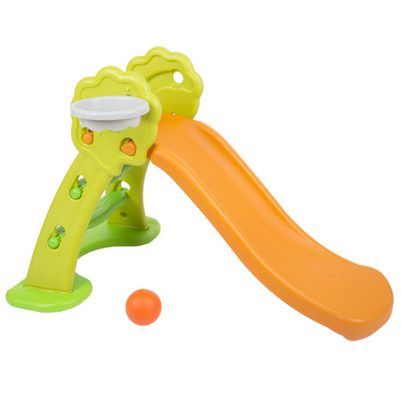 Toboggan pliant pour enfant SL-001 avec panier de basket; haut qualité, Orange-Vert-Vert