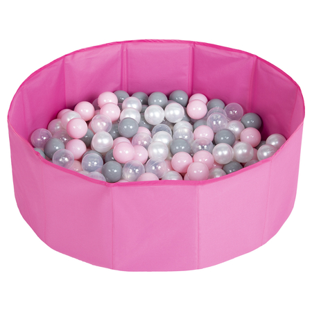 piscine à balles multicolores piscine pliable pour les enfant , Rose:  Perle/ Gris/ Transparent/  Rose Poudré