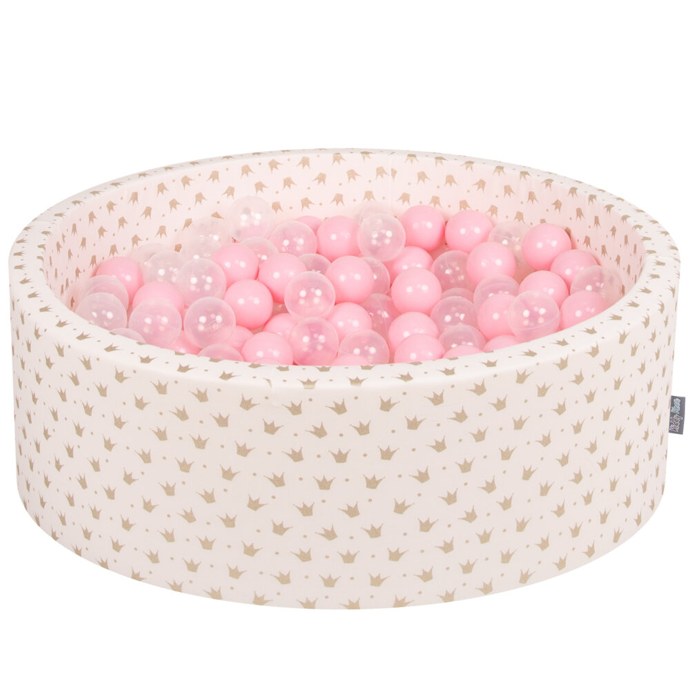 KiddyMoon Balles Colorées Plastique 7cm pour Piscine Enfant Bébé Fabriqué  en EU, Rose Poudré/ Perle/ Or, Powder Pink/Pearl/Gold