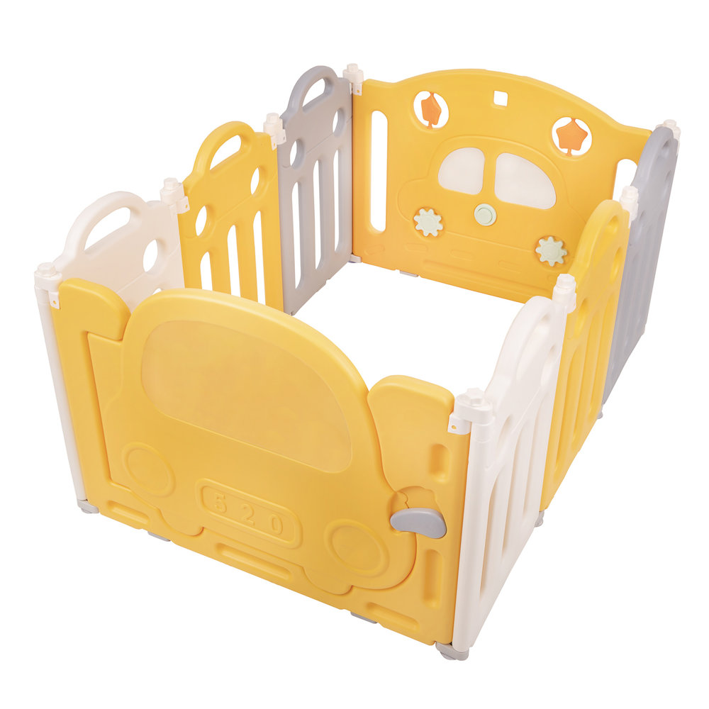 Parc Bebe Pliable Pour Enfants Blanc Jaune White Yellow