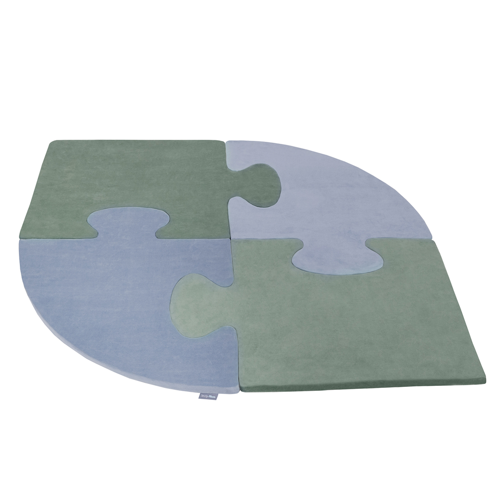 Puzzle en mousse doux tapis de motricité pour enfants tapis d'éveil pour  bébé 4 éléments KiddyMoon, Gris Clair/Bleu Foncé