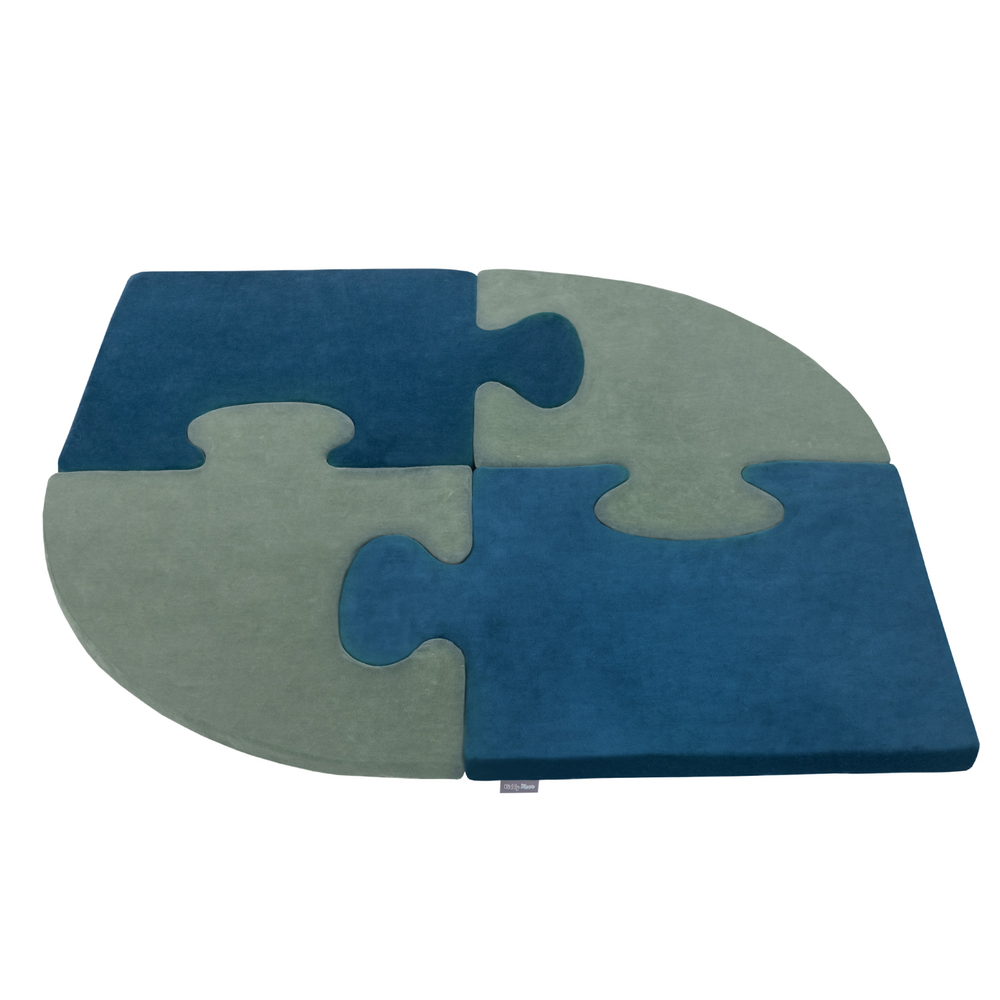 Puzzle en mousse doux tapis de motricité pour enfants tapis d'éveil pour  bébé 4 éléments KiddyMoon, Vert Forêt/ Bleu Lagune