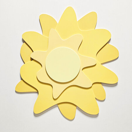 Déco murale KiddyMoon Relief 3D décoration en bois contreplaqué , Soleil :  Jaune