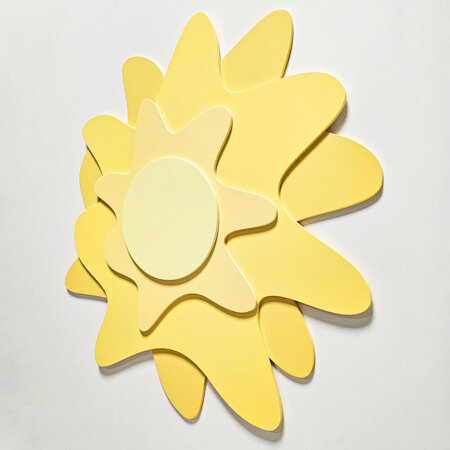 Déco murale KiddyMoon Relief 3D décoration en bois contreplaqué , Soleil :  Jaune