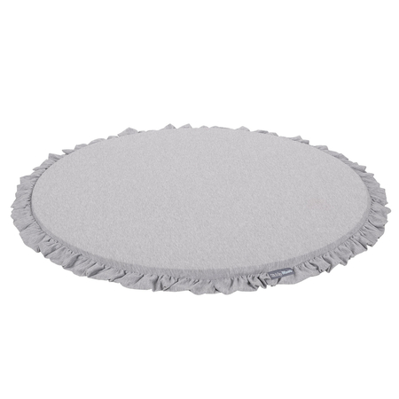 Jouet d'Activité avec 3 Pendentifs Portique d'Éveil Arche de Jeux Baby Gym, Naturelle Avec Gris Clair Tapis