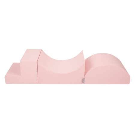 KiddyMoon Aire De Jeux en Mousse avec Carré Piscine À Balles pour Enfants, Rose: Babyblue/ Rose Poudre/ Perle