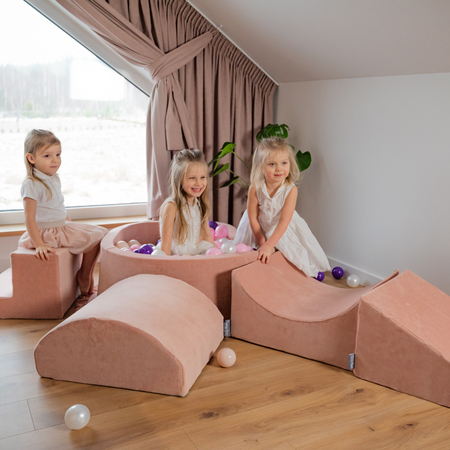 KiddyMoon Aire De Jeux en Mousse pour Enfants, Gris Clair