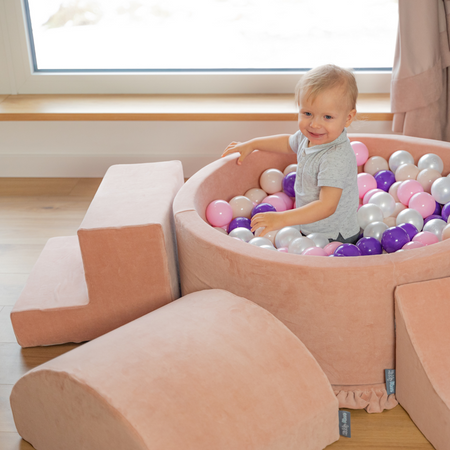 KiddyMoon Aire De Jeux en Mousse pour Enfants, Gris Clair