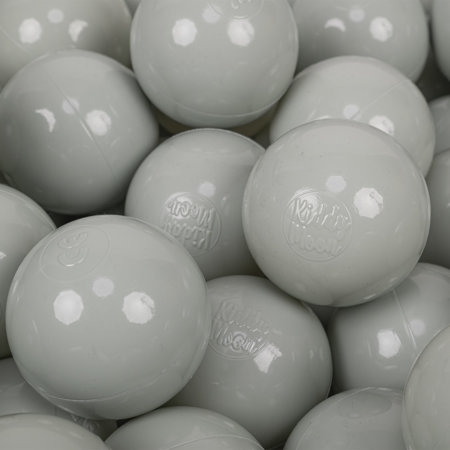 KiddyMoon Balles Colorées Plastique 7cm pour Piscine Enfant Bébé Fabriqué en EU, Gris De Vert/ Jaune Pastel/ Brun/ Blanc