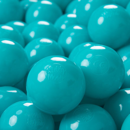 KiddyMoon Balles Colorées Plastique 7cm pour Piscine Enfant Bébé Fabriqué en EU, Turquoise