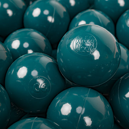 KiddyMoon Balles Colorées Plastique 7cm pour Piscine Enfant Bébé Fabriqué en, Turquoise Foncé