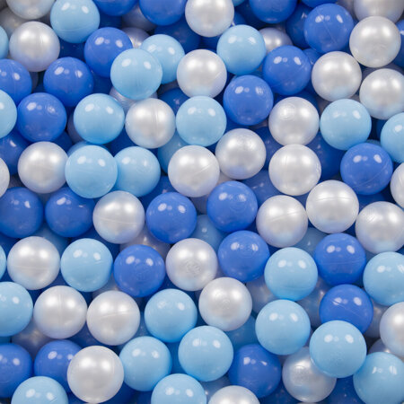KiddyMoon Balles pour Piscine Colorées 6cm Plastique Enfant Bébé Fabriqué en EU, Baby Blue/ Bleu/ Perle
