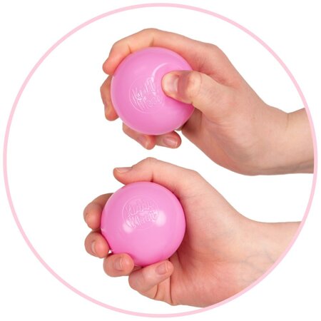 KiddyMoon Balles pour Piscine Colorées 6cm Plastique Enfant Bébé Fabriqué en EU, Blanc/ Gris/ Rose Poudré