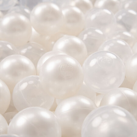 KiddyMoon Balles pour Piscine Colorées 6cm Plastique Enfant Bébé Fabriqué en, Perle/ Transparent