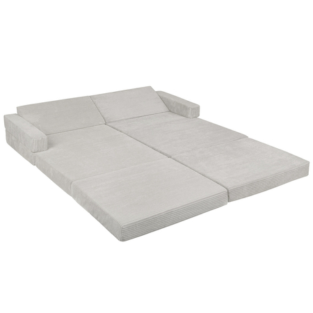 KiddyMoon Canapés Pliant pour Enfants Canapé-Lit Convertible Bébés-Canapé Lit Coucher Salle de Jeux Pliable Matelas au Sol Mini-Canapé Chaise-Lit, Gris Clair