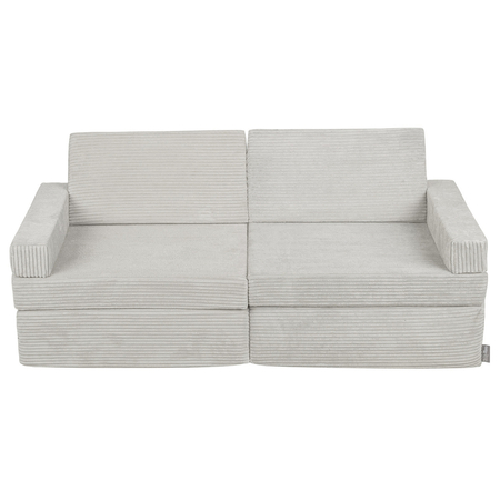 KiddyMoon Canapés Pliant pour Enfants Canapé-Lit Convertible Bébés-Canapé Lit Coucher Salle de Jeux Pliable Matelas au Sol Mini-Canapé Chaise-Lit, Gris Clair