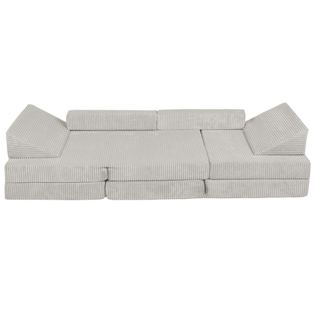 KiddyMoon Canapés Pliant pour Enfants Canapé-Lit Convertible Bébés-Canapé Lit Coucher Salle de Jeux Pliable Matelas au Sol Mini-Canapé Chaise-Lit, Gris Clair