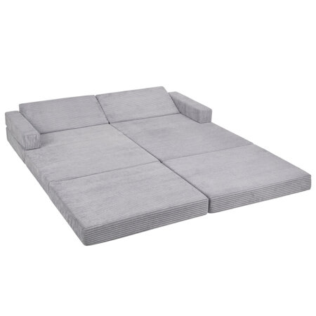 KiddyMoon Canapés Pliant pour Enfants Canapé-Lit Convertible Bébés-Canapé Lit Coucher Salle de Jeux Pliable Matelas au Sol Mini-Canapé Chaise-Lit, Gris Foncé