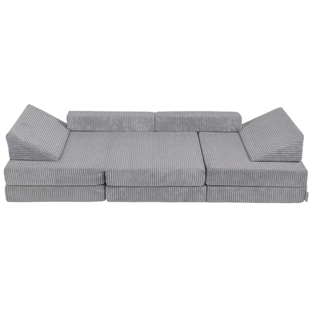 KiddyMoon Canapés Pliant pour Enfants Canapé-Lit Convertible Bébés-Canapé Lit Coucher Salle de Jeux Pliable Matelas au Sol Mini-Canapé Chaise-Lit, Gris Foncé