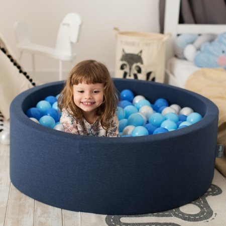 KiddyMoon Housse Amovible pour La Piscine pour Bébé fabriquée en UE, Quart Bleu Foncé