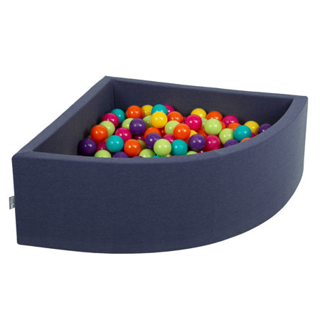 KiddyMoon Piscine à Balles 7Cm pour Bébé Quart Angulaire Fabriqué En UE, Bleu F:  Vert Cl/ Jaune/ Turq/ Orang/ Rose Foncé/ Violet