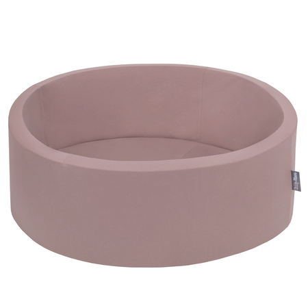 KiddyMoon Piscine à Balles 7Cm pour Bébé Rond Fabriqué En UE, Béruée:  Beige Pastel/ Blanc/ Perle