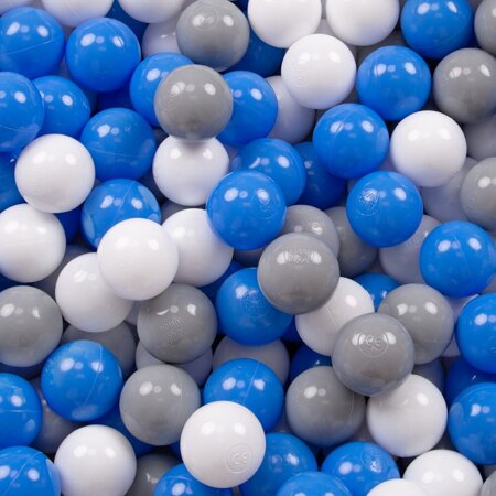KiddyMoon Piscine à Balles 7Cm pour Bébé Rond Fabriqué En UE, Bleu Foncé:  Gris/ Blanc/ Bleu