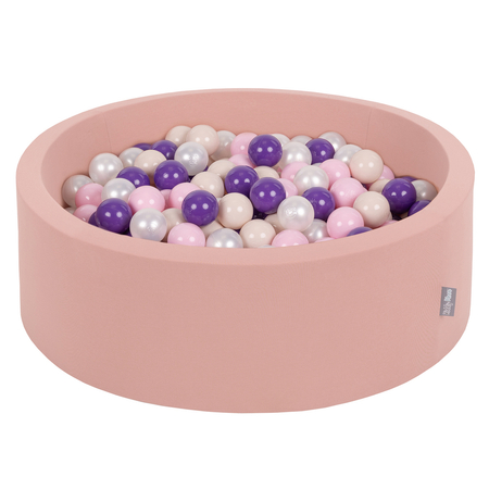 KiddyMoon Piscine à Balles 7Cm pour Bébé Rond Fabriqué En UE, Cannelle :  Beige Pastel/ Rose Poudré/ Perle/ Violet