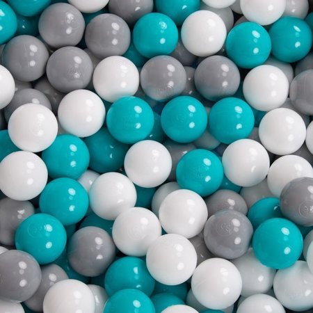 KiddyMoon Piscine à Balles 7Cm pour Bébé Rond Fabriqué En UE, Étoiles Blanc-Gris: Gris/ Blanc/ Turquoise