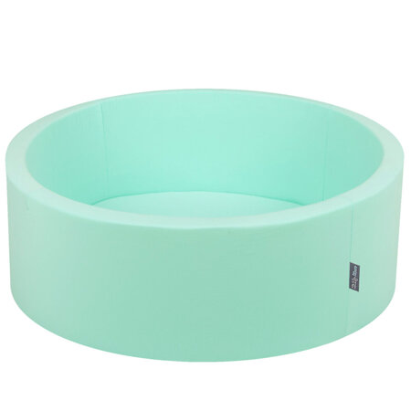 KiddyMoon Piscine à Balles 7Cm pour Bébé Rond Fabriqué En UE, Menthe: Blanc/ Menthe/ Vert Clair/ Jaune