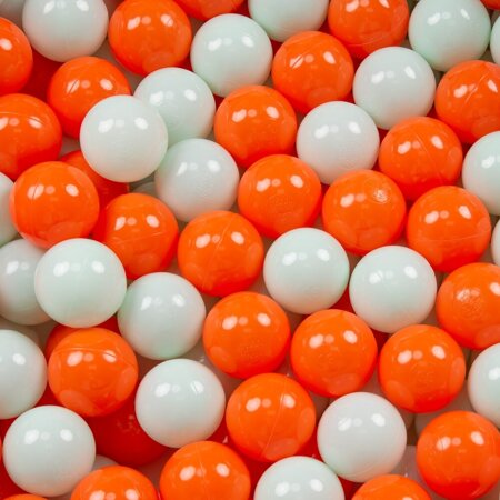 KiddyMoon Piscine à Balles 7Cm pour Bébé Rond Fabriqué En UE, Renard-Vert: Orange/ Menthe