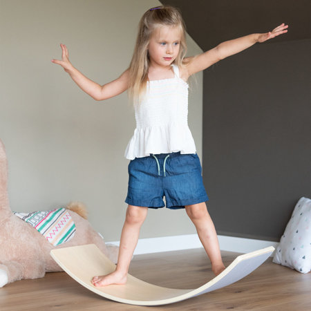 KiddyMoon Planche D'équilibre pour Enfants Planche à Balancer Montessori, Blanc
