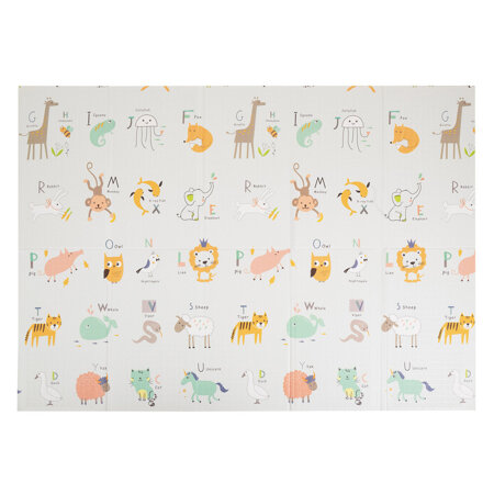 KiddyMoon Tapis de Jeu pour Enfant Bébé Tapis Mousse Tapis de Sol Tapis d'éveilBebe Reversible Stimulation De L'Imagination Pliable Pour L'Intérieur Et L'Extérieur, Beige-Rayures