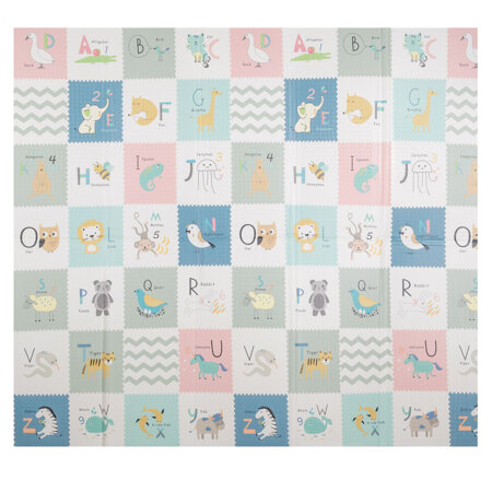 KiddyMoon Tapis de Jeu pour Enfant Bébé Tapis Mousse Tapis de Sol Tapis d'éveilBebe Reversible Stimulation De L'Imagination Pliable Pour L'Intérieur Et L'Extérieur, Gris-Montagnes