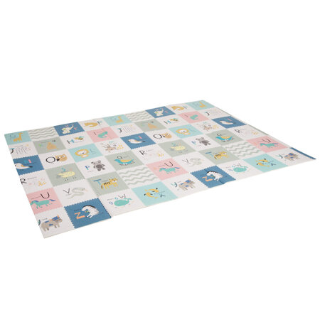 KiddyMoon Tapis de Jeu pour Enfant Bébé Tapis Mousse Tapis de Sol Tapis d'éveilBebe Reversible Stimulation De L'Imagination Pliable Pour L'Intérieur Et L'Extérieur, Gris-Montagnes/éléphant