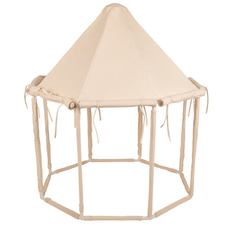 KiddyMoon Tente de Jeu Maison Pour Enfants En Forme De Pavillon De Jeu Pliable Tente Pop-Up Espace De Jeu Spacieux Et Confortable En Intérieur Et Extérieur, Naturel