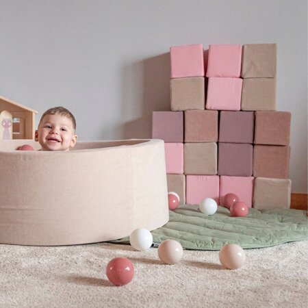 KiddyMoon blocs mous pour bébé cubes de construction en mousse, Cubes:  Bruyère-Rose