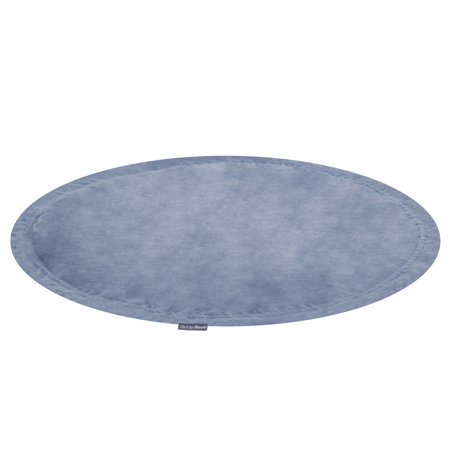 KiddyMoon tapis d'éveil sac à jouets 2en1 pour enfants, Bleu Glacier: Bleu Pastel/ Jaune Pastel/ Gris