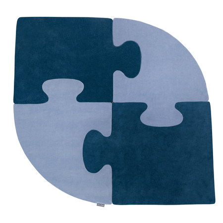 Puzzle en mousse doux tapis de motricité pour enfants tapis d'éveil pour bébé 4 éléments KiddyMoon, Bleu Lagune/ Bleu Glacier 