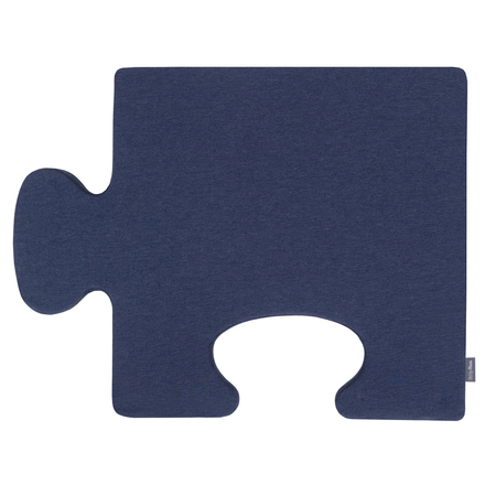 Puzzle en mousse doux tapis de motricité pour enfants tapis d'éveil pour bébé 4 éléments KiddyMoon, Gris Clair/Bleu Foncé