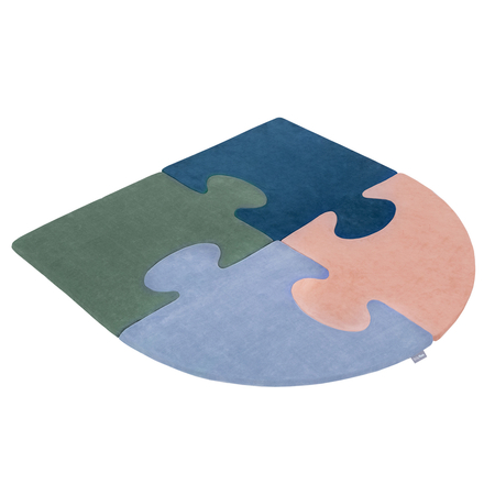 Puzzle en mousse doux tapis de motricité pour enfants tapis d'éveil pour bébé 4 éléments KiddyMoon, Rose De Sables/ Vert Forêt/ Bleu Lagune/ Bleu Glacier 