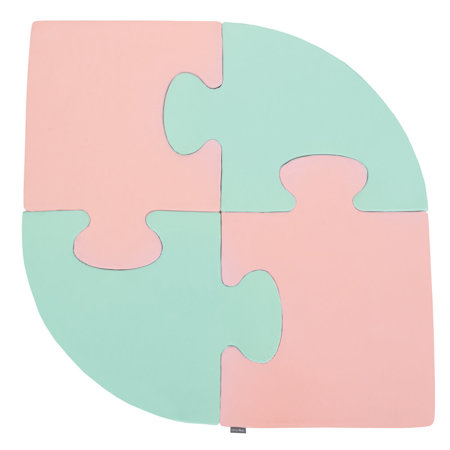 Puzzle en mousse doux tapis de motricité pour enfants tapis d'éveil pour bébé 4 éléments KiddyMoon, Rose/ Menthe