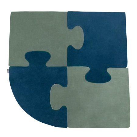 Puzzle en mousse doux tapis de motricité pour enfants tapis d'éveil pour bébé 4 éléments KiddyMoon, Vert Forêt/Bleu Lagune