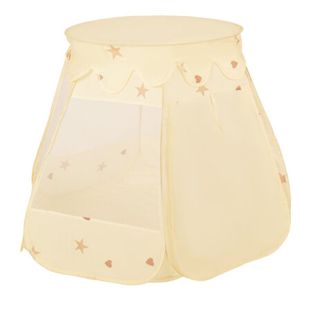 Tente Château Avec Les Balles Plastiques Piscine à Balles Pour Enfants, Beige Clair:  Beige Pastel/ Blanc/ Perle