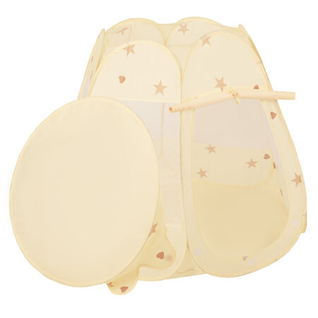 Tente Château Avec Les Balles Plastiques Piscine à Balles Pour Enfants, Beige Clair:  Beige Pastel/ Blanc/ Perle