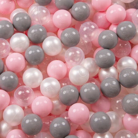 parc bébé hexagonal pliable avec balles plastiques , Gris: Perle/ Gris/ Transparent/ Rose Poudré