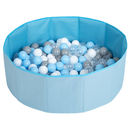 piscine à balles multicolores piscine pliable pour les enfant, Bleu:  Gris/ Blanc/ Transparent/ Babyblue
