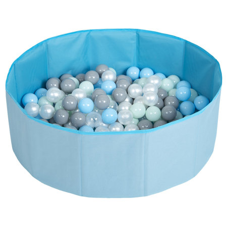 piscine à balles multicolores piscine pliable pour les enfant, Bleu:  Perle/ Gris/ Transparent/ Babyblue/ Menthe