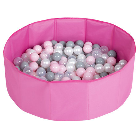 piscine à balles multicolores piscine pliable pour les enfant, Rose:  Perle/ Gris/ Transparent/  Rose Poudré